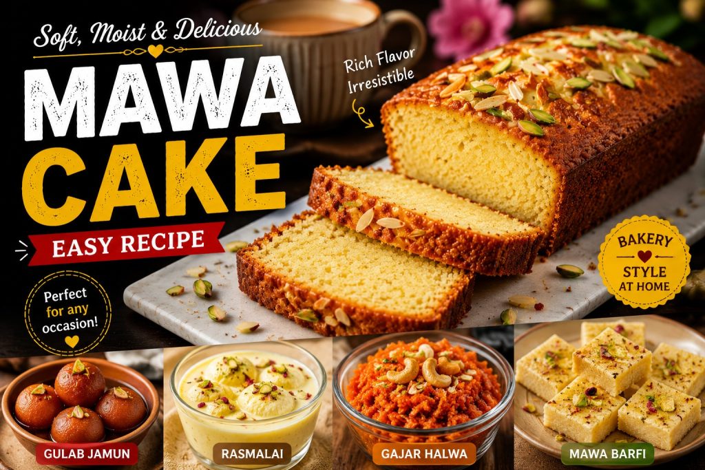 Soft & Delicious Mawa Cake Recipe